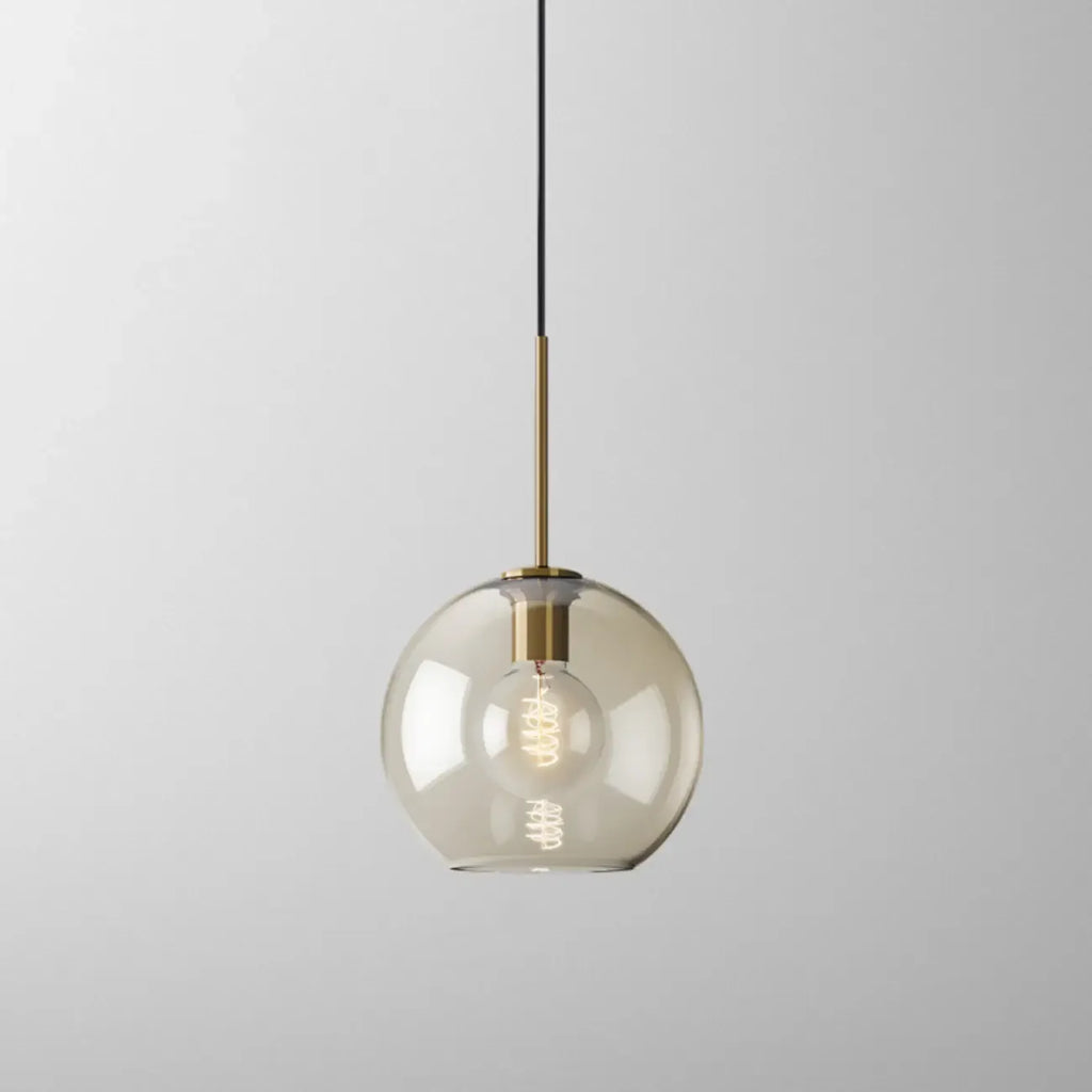 Modern Glass Globe Pendant Light with Adjustable Cord for Dining