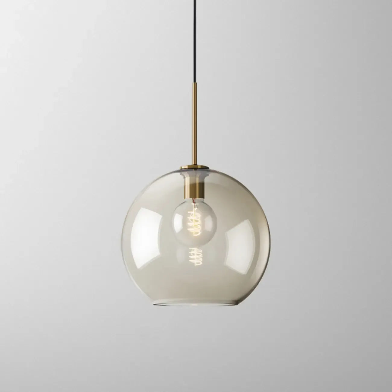 Modern Glass Globe Pendant Light with Adjustable Cord for Dining