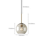 Modern Glass Globe Pendant Light with Adjustable Cord for Dining