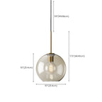 Modern Glass Globe Pendant Light with Adjustable Cord for Dining