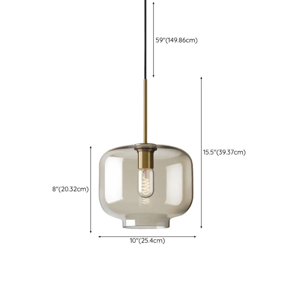 Modern Glass Globe Pendant Light with Adjustable Cord for Dining