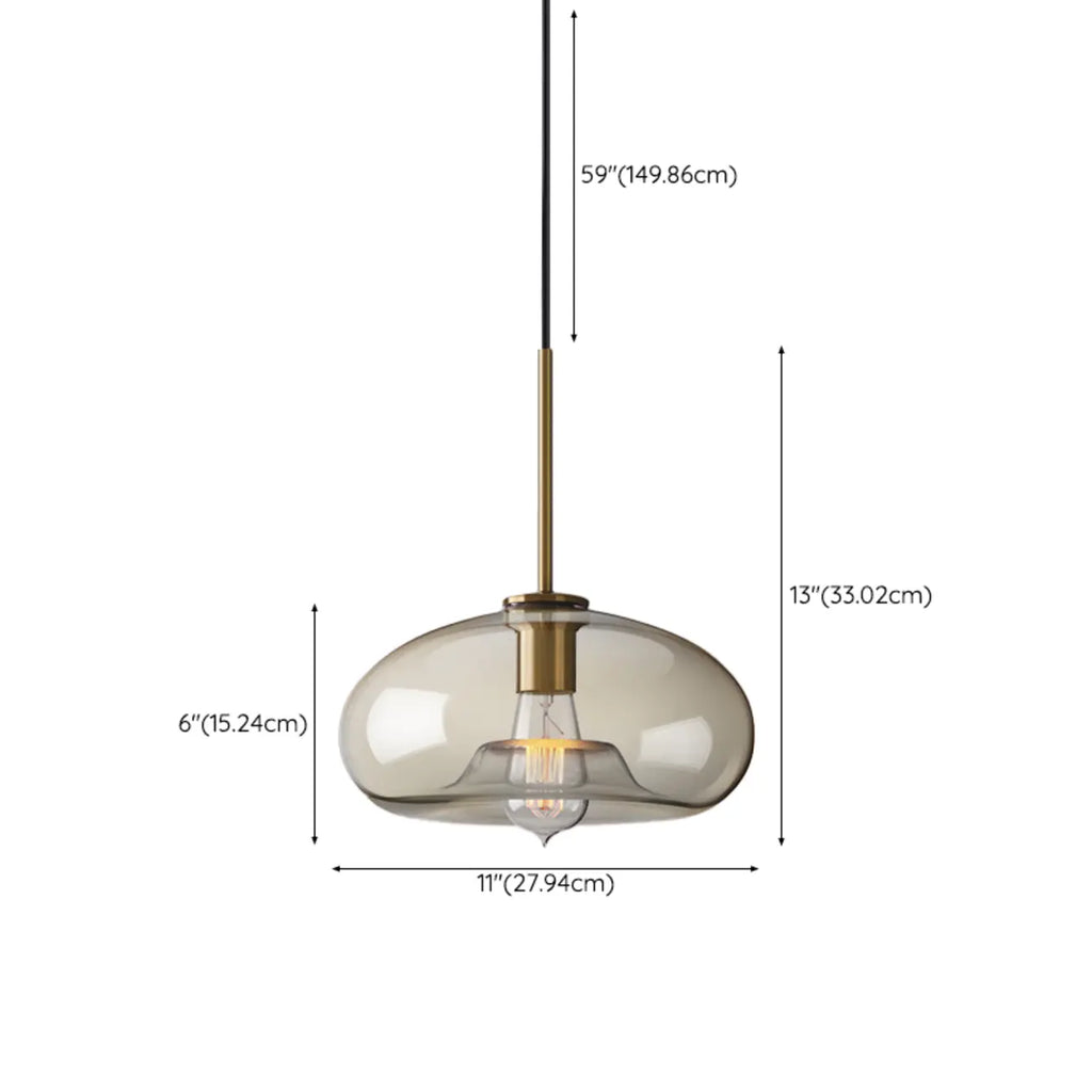 Modern Glass Globe Pendant Light with Adjustable Cord for Dining