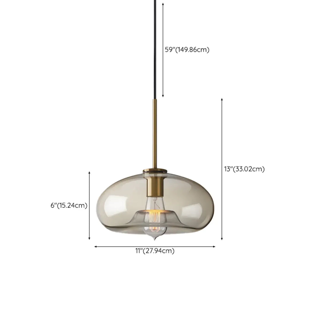 Modern Glass Globe Pendant Light with Adjustable Cord for Dining