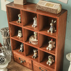 Elegant Freestanding Wooden Display Cabinet with Drawers