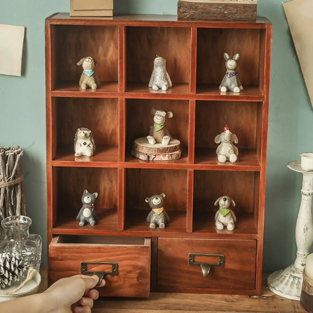 Elegant Freestanding Wooden Display Cabinet with Drawers