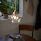Adjustable Flower Glass Pendant Light for Dinning Areas