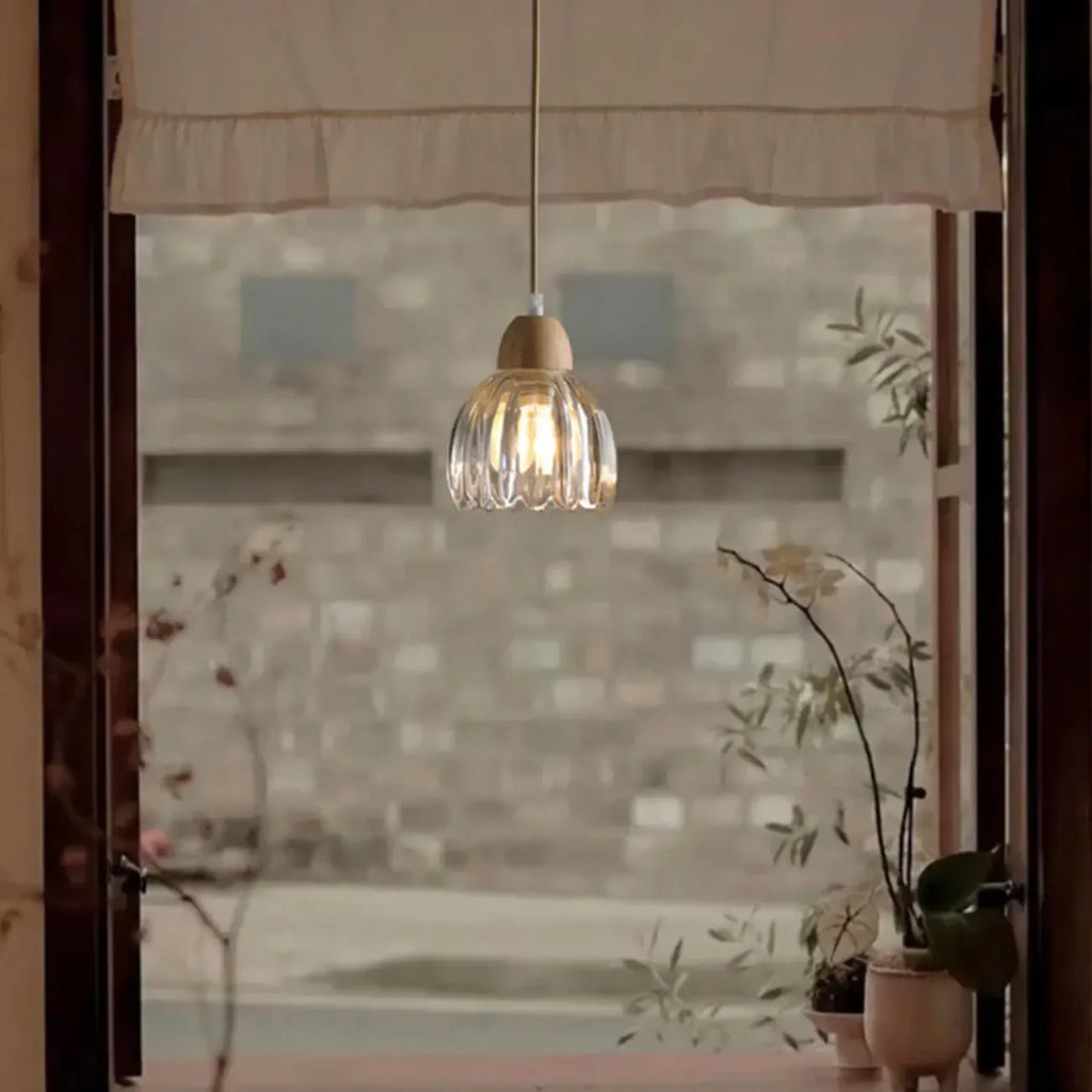 Adjustable Flower Glass Pendant Light for Dinning Areas