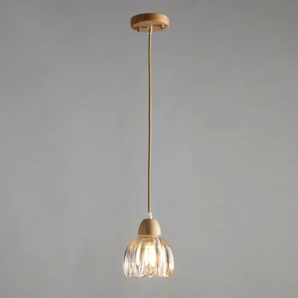 Adjustable Flower Glass Pendant Light for Dinning Areas