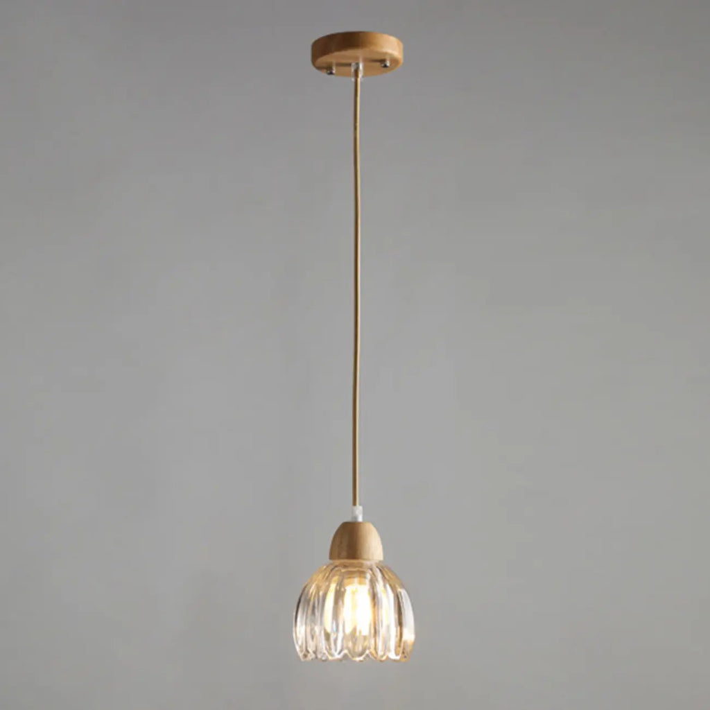 Adjustable Flower Glass Pendant Light for Dinning Areas