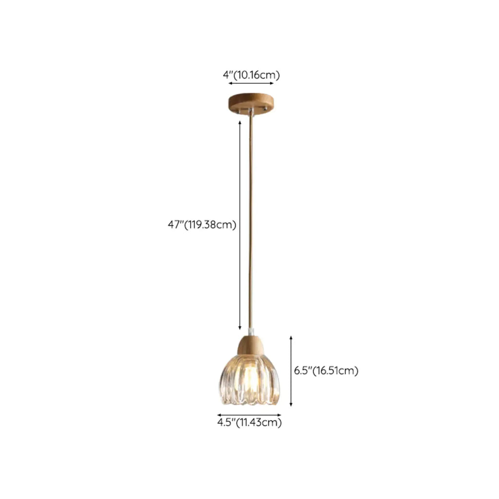 Adjustable Flower Glass Pendant Light for Dinning Areas