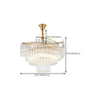 Modern Tier Round Gold Crystal Chandelier Height Adjustable
