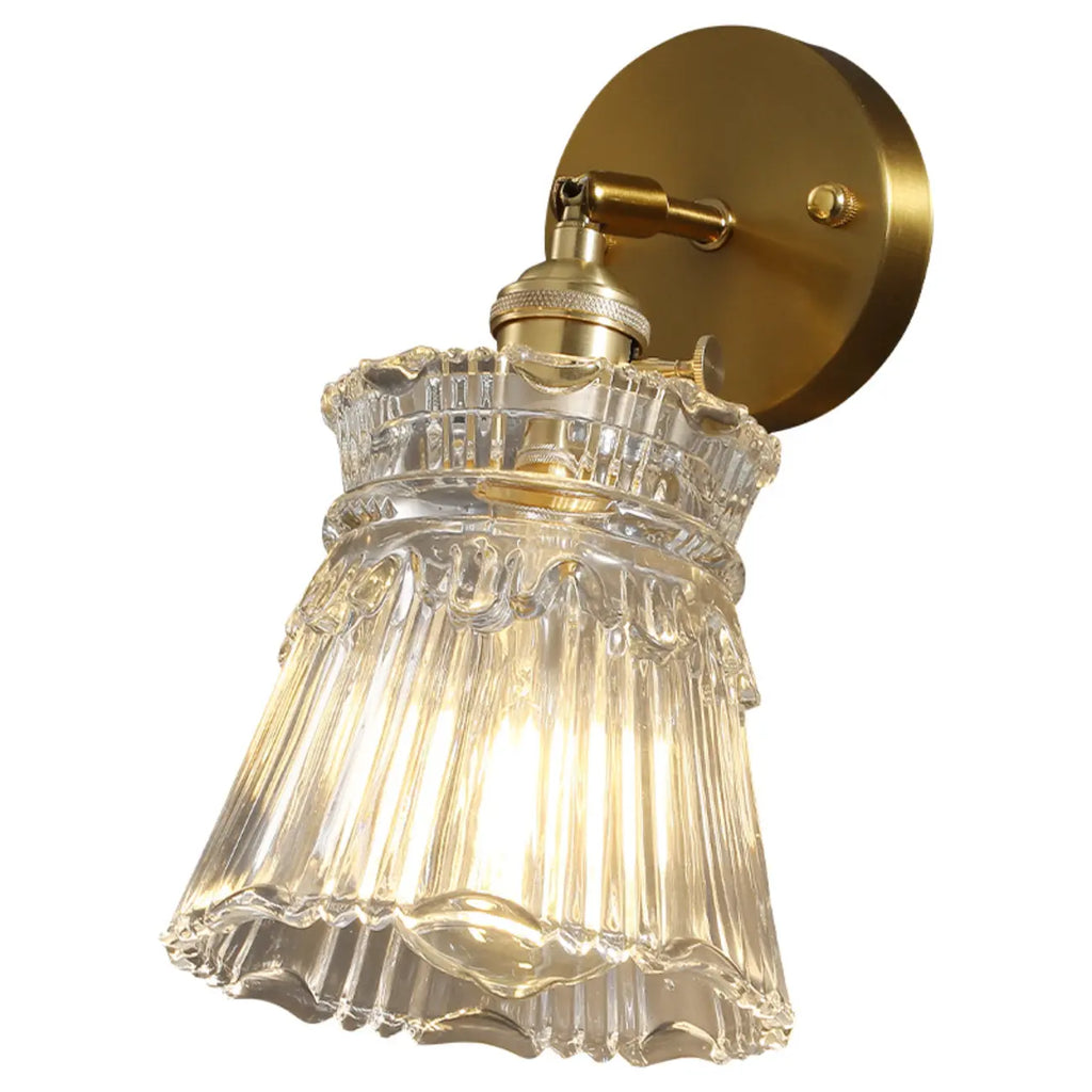 Art Deco Gold Transparent Glass Wall Sconce