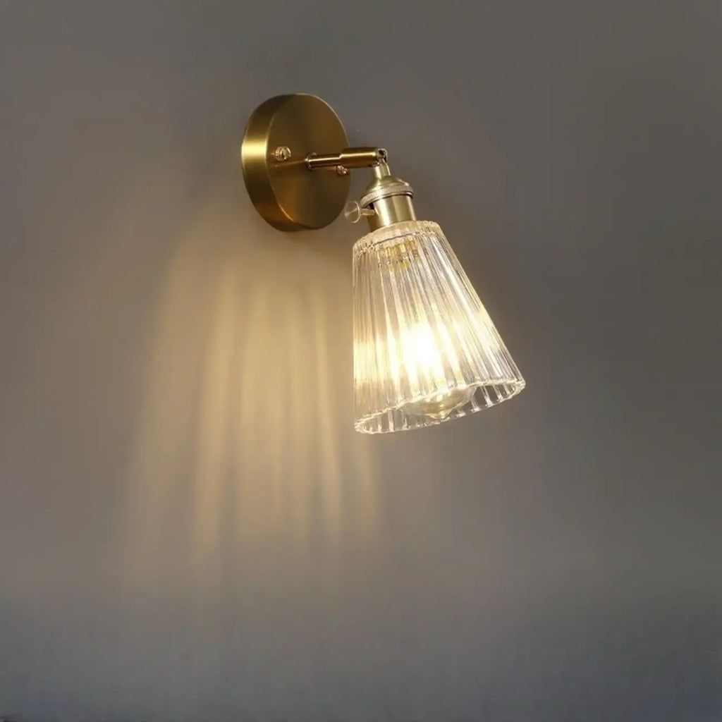 Art Deco Gold Transparent Glass Wall Sconce