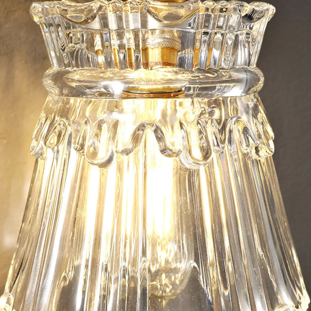 Art Deco Gold Transparent Glass Wall Sconce