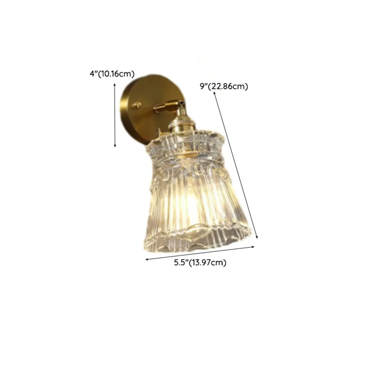 Art Deco Gold Transparent Glass Wall Sconce
