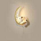 Dimmable Moon Astronaut LED Wall Sconce for Bedside Light