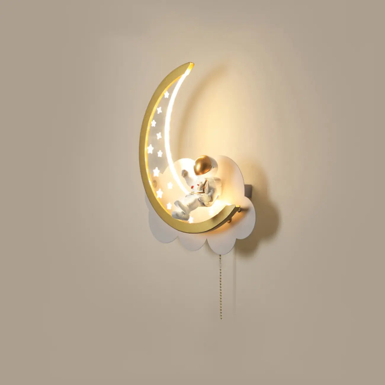 Dimmable Moon Astronaut LED Wall Sconce for Bedside Light