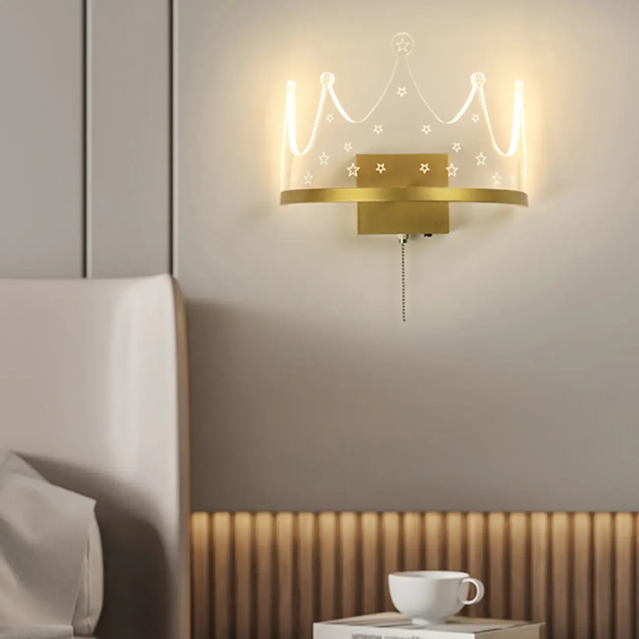 Dimmable Moon Astronaut LED Wall Sconce for Bedside Light