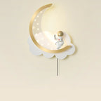 Dimmable Moon Astronaut LED Wall Sconce for Bedside Light
