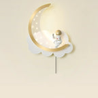 Dimmable Moon Astronaut LED Wall Sconce for Bedside Light