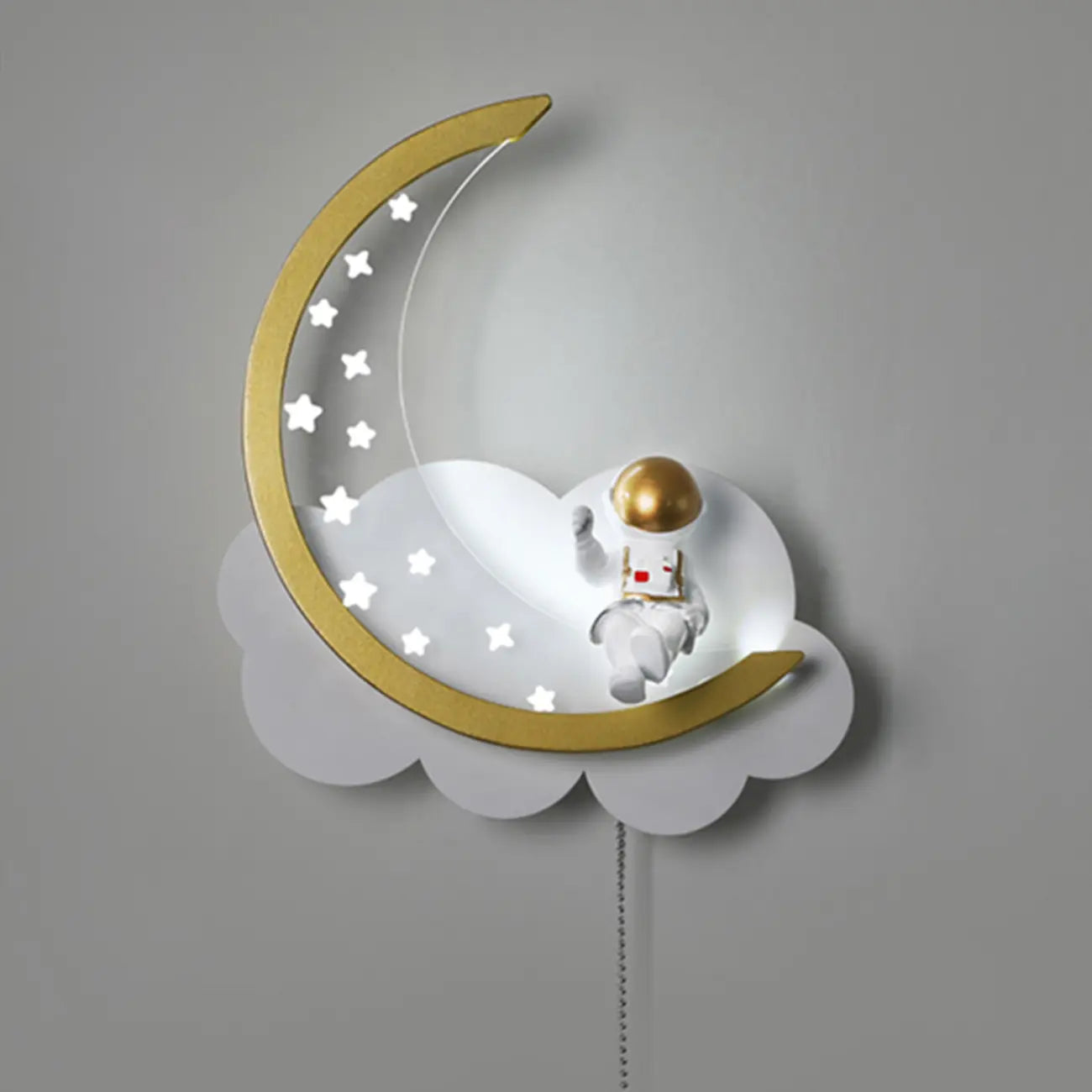 Dimmable Moon Astronaut LED Wall Sconce for Bedside Light