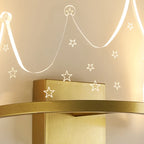 Dimmable Moon Astronaut LED Wall Sconce for Bedside Light