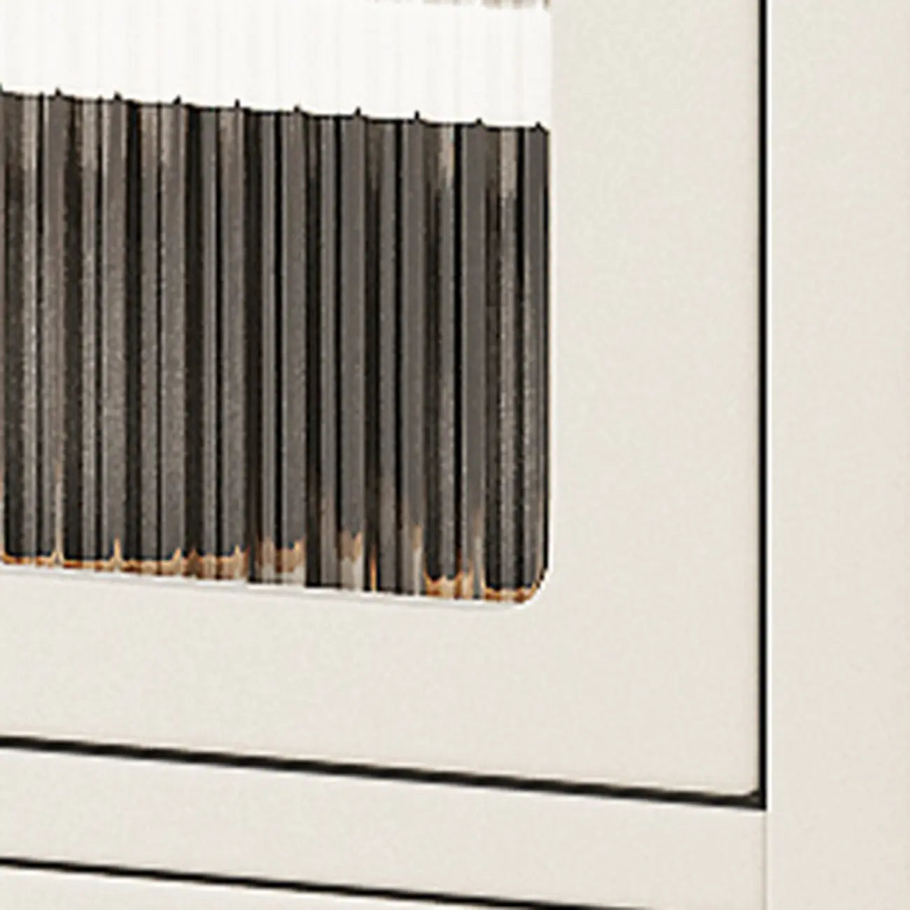 Flip-up Vertical White Shoe Storage with Glass Doors