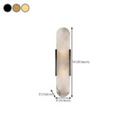 Modern Brass Oval Wall Light with Stone Chalk Shade