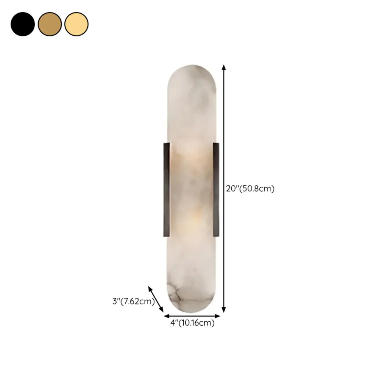Modern Brass Oval Wall Light with Stone Chalk Shade