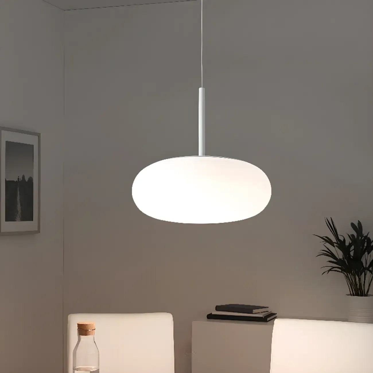 Modern Adjustable White Kitchen Pendant Light 3 Dimming LED