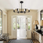 Industrial Black Metal Minimalist Sputnik Chandelier