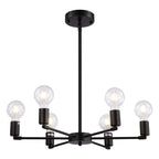 Industrial Black Metal Minimalist Sputnik Chandelier
