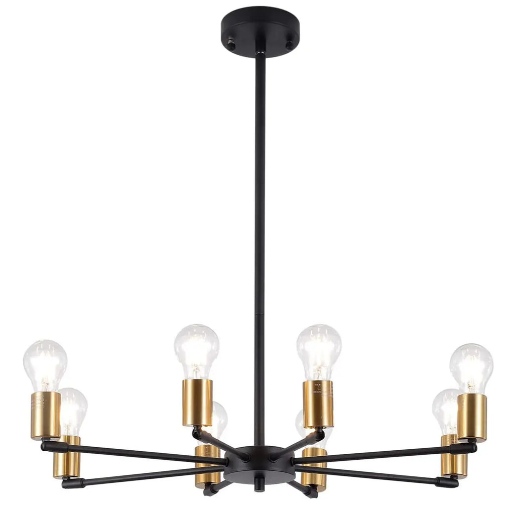 Industrial Black Metal Minimalist Sputnik Chandelier