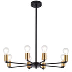 Industrial Black Metal Minimalist Sputnik Chandelier