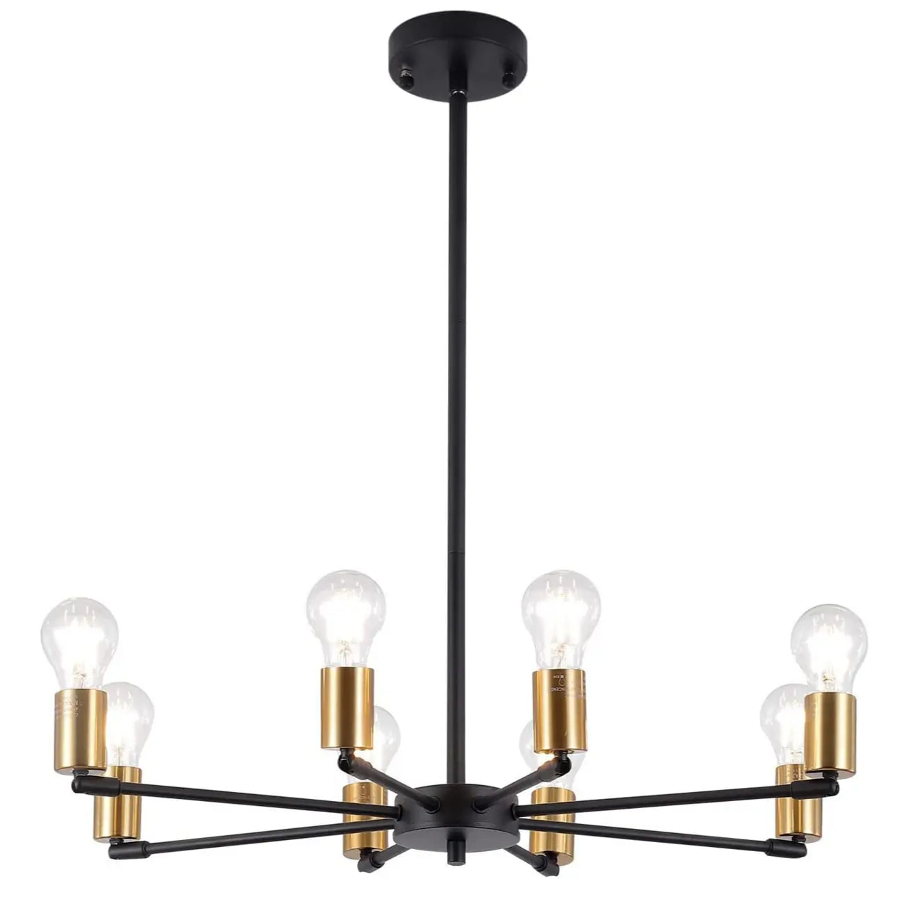 Industrial Black Metal Minimalist Sputnik Chandelier
