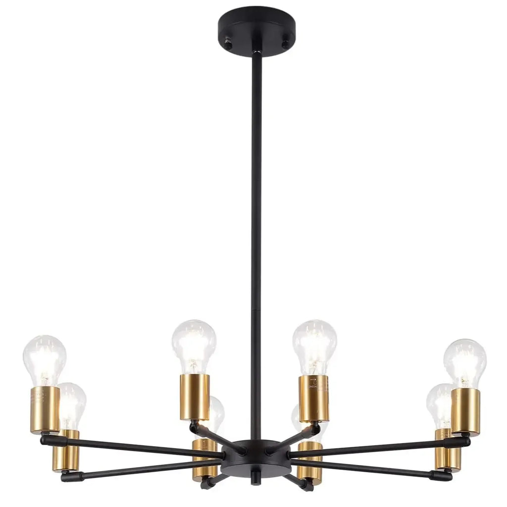 Industrial Black Metal Minimalist Sputnik Chandelier