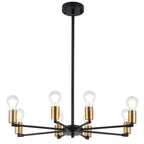 Industrial Black Metal Minimalist Sputnik Chandelier
