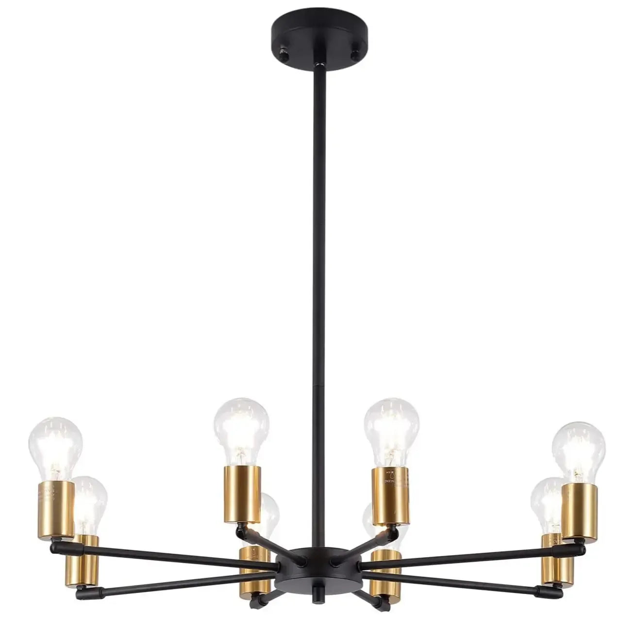 Industrial Black Metal Minimalist Sputnik Chandelier