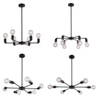 Industrial Black Metal Minimalist Sputnik Chandelier