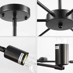 Industrial Black Metal Minimalist Sputnik Chandelier