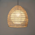 Oriental Rattan Geometric Globe Pendant Light