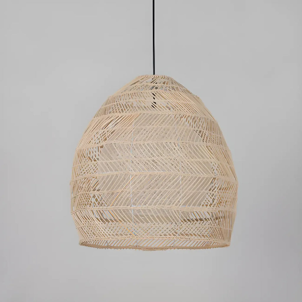 Oriental Rattan Geometric Globe Pendant Light