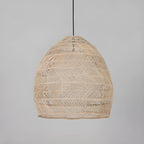 Oriental Rattan Geometric Globe Pendant Light