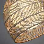 Oriental Rattan Geometric Globe Pendant Light
