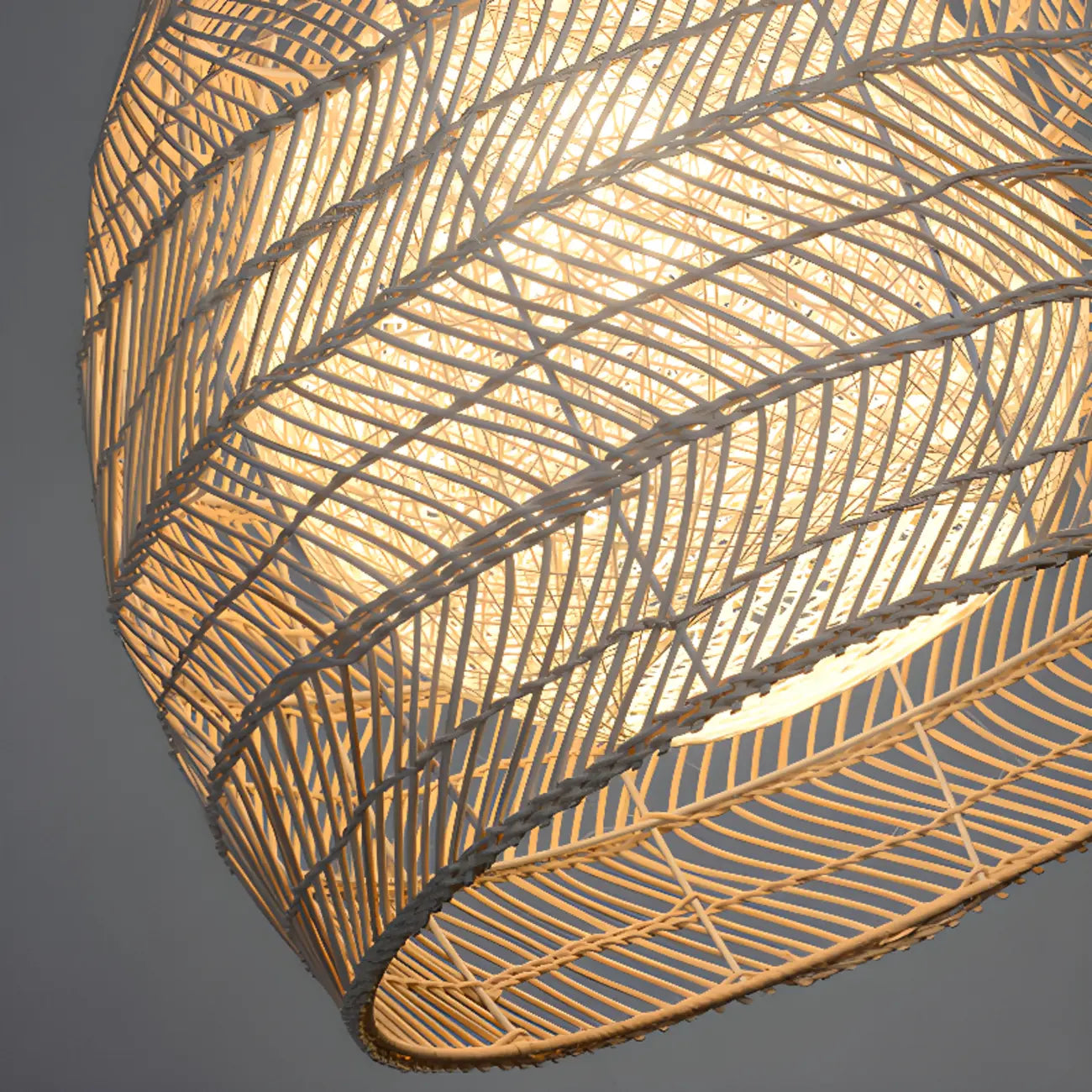Oriental Rattan Geometric Globe Pendant Light