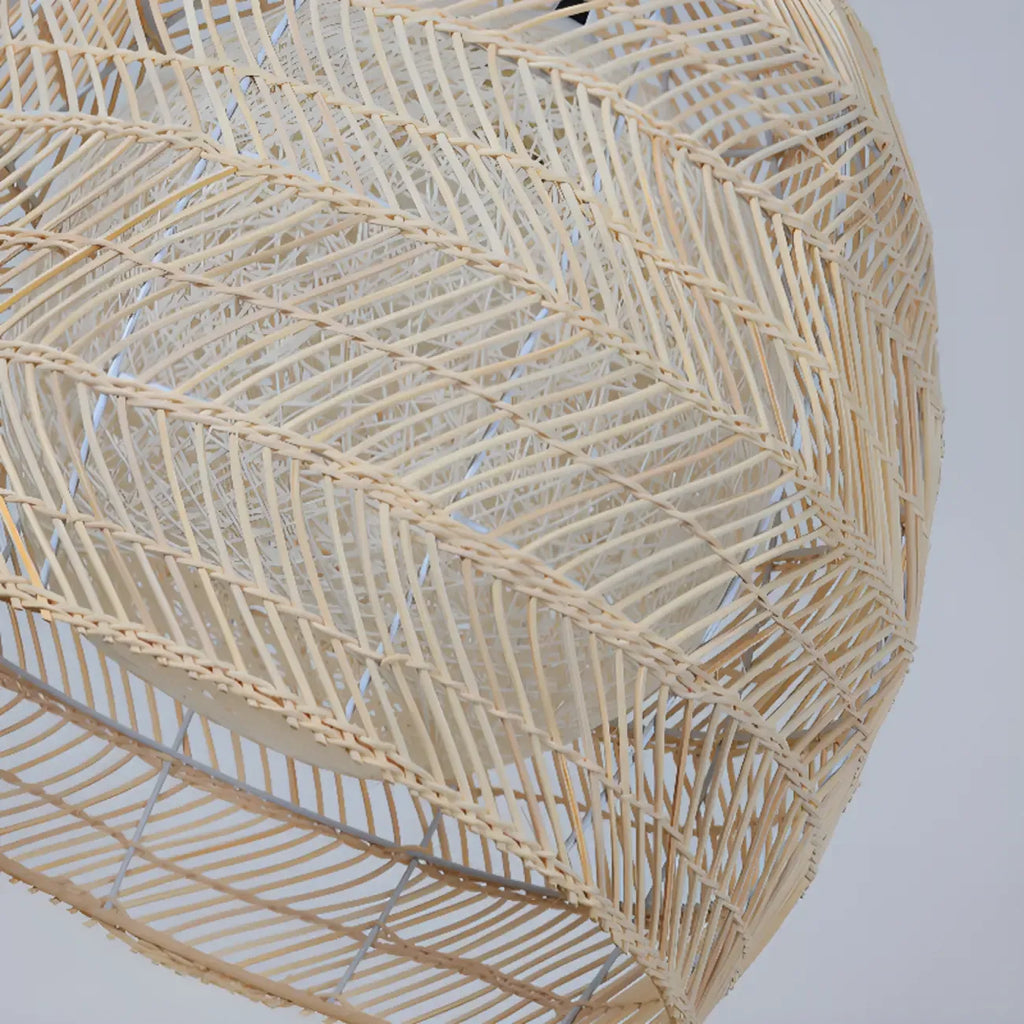 Oriental Rattan Geometric Globe Pendant Light