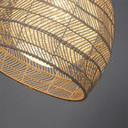 Oriental Rattan Geometric Globe Pendant Light