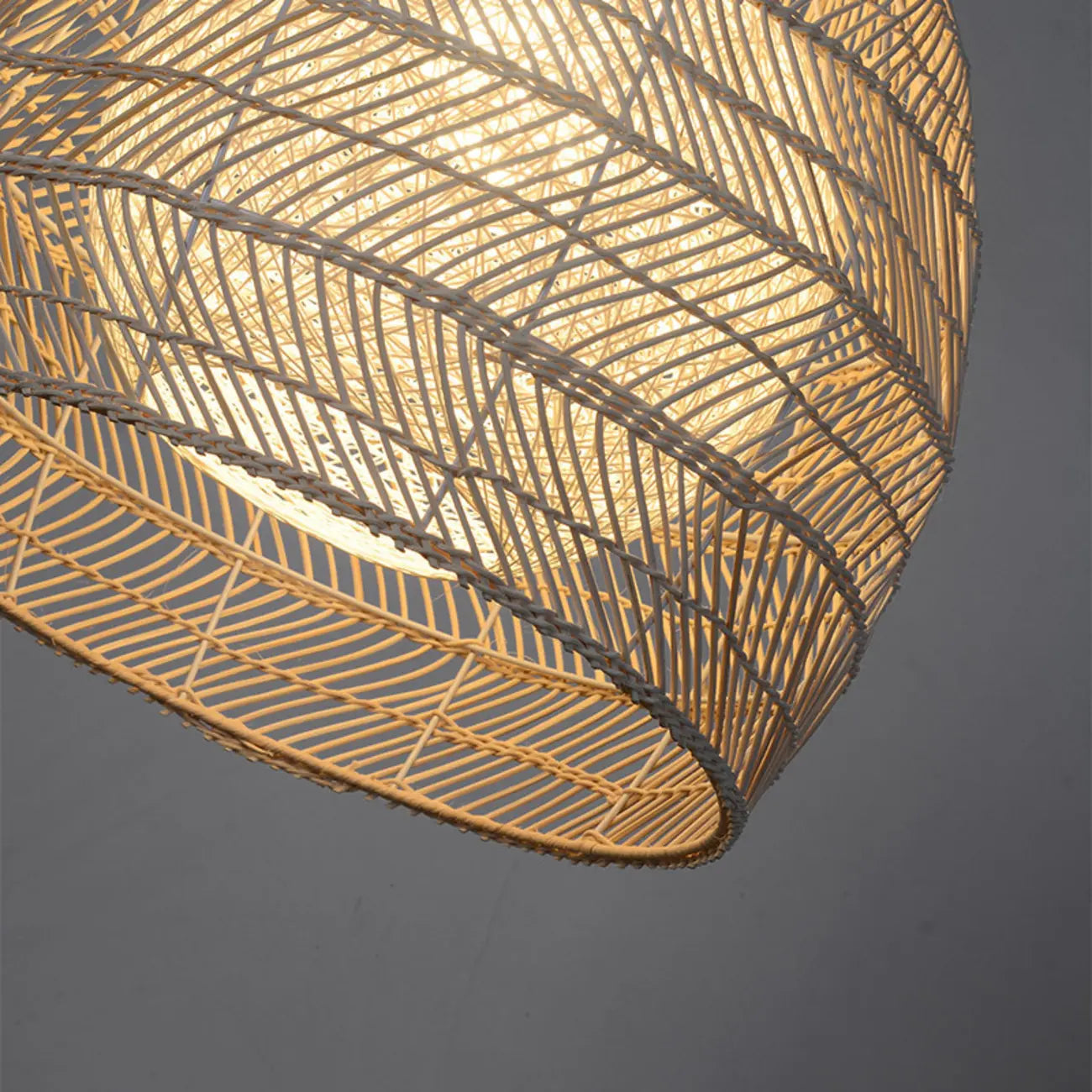 Oriental Rattan Geometric Globe Pendant Light
