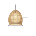 Oriental Rattan Geometric Globe Pendant Light