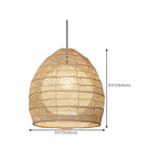 Oriental Rattan Geometric Globe Pendant Light